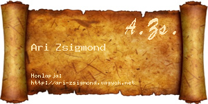 Ari Zsigmond névjegykártya