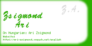 zsigmond ari business card